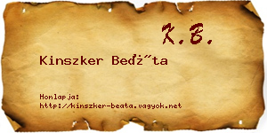 Kinszker Beáta névjegykártya