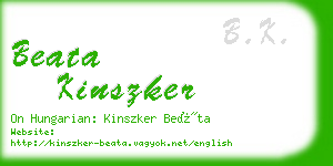 beata kinszker business card